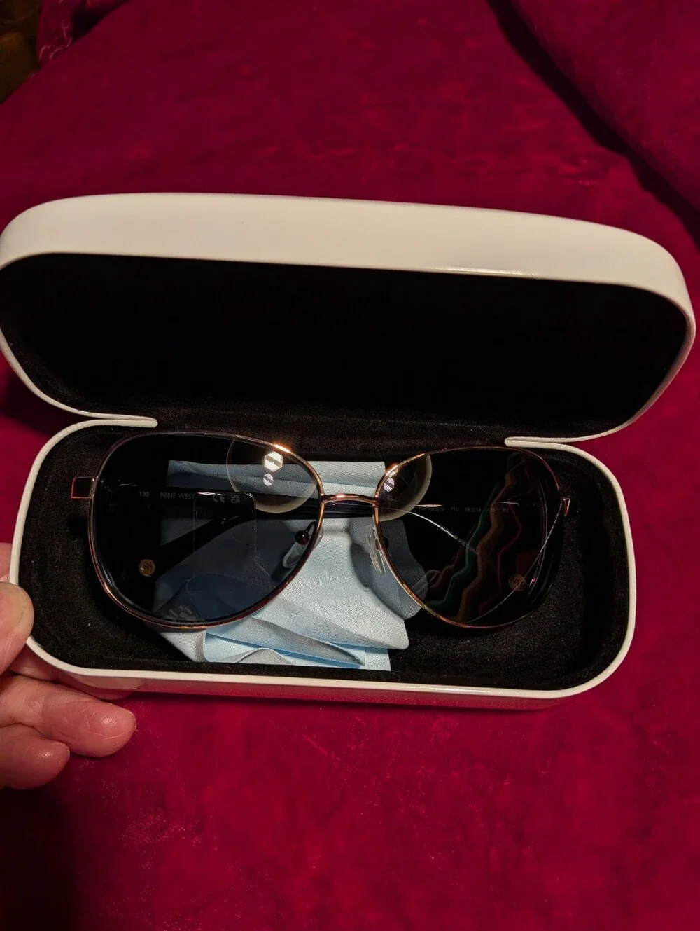 Nine West Women's Burgundy Purple Gradient Sunglasses